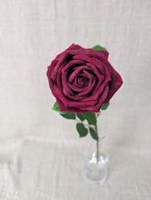Load image into Gallery viewer, Rose Stem Open Velvet - Dark Red
