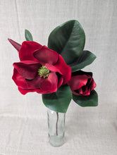 Load image into Gallery viewer, Magnolia Spray with Buds - Dark Red
