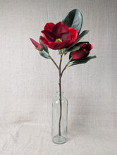 Load image into Gallery viewer, Magnolia Spray with Buds - Dark Red
